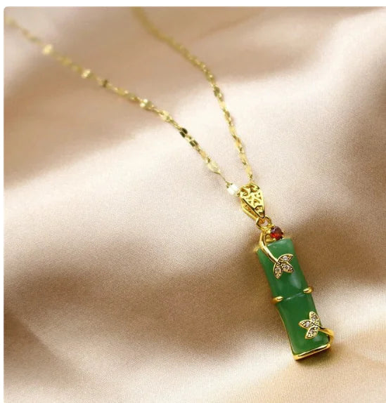 Jade Amulet Necklace with Spiritual Touch (One Piece)